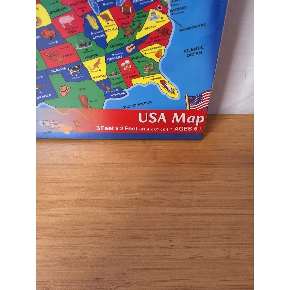 Melissa & Doug USA Map Floor Puzzle 51pcs 3' X 2' SEALED